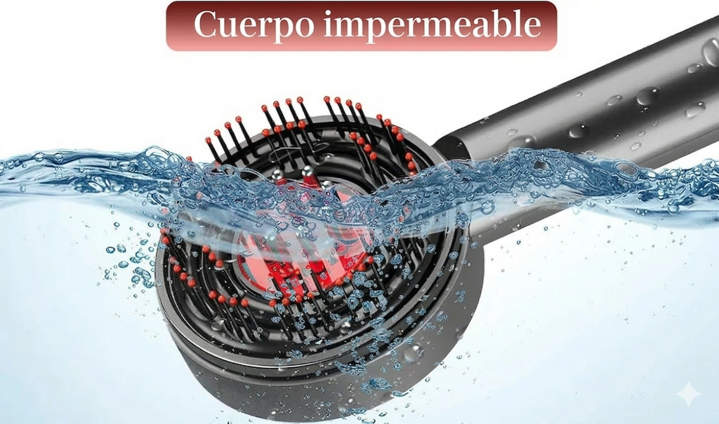 Detalle de las cerdas flexibles y el dispensador de sérum